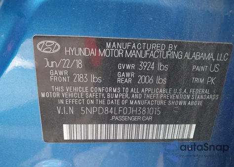 2018 Hyundai Elantra Value Edition из США, поврежденный, VIN 5NPD84LF0JH381015